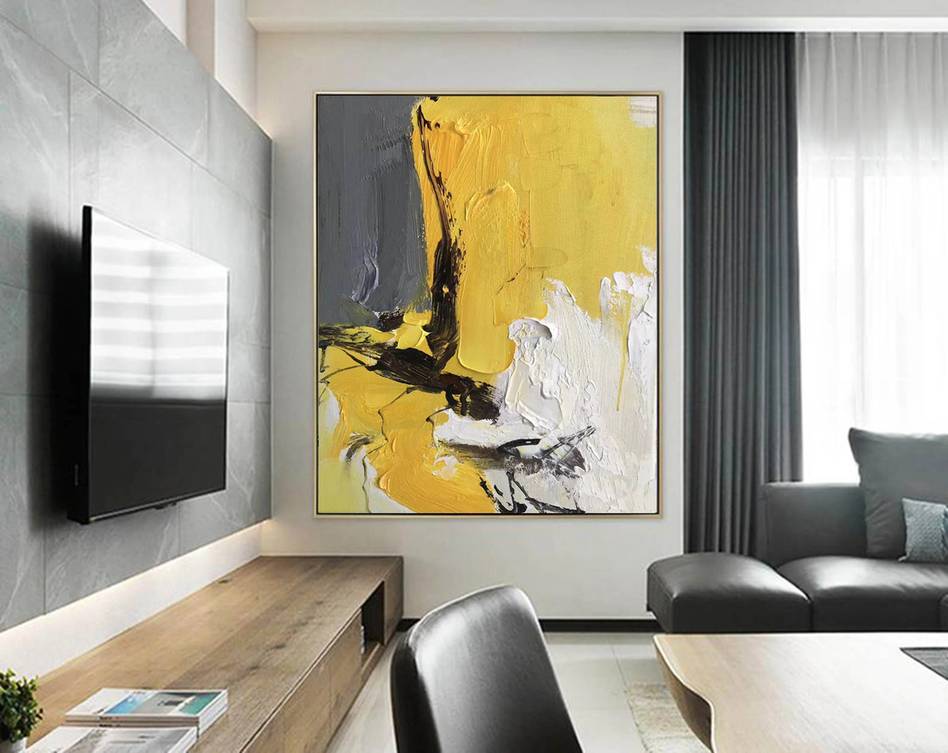 Contemporary Grey Abstract Canvas Artwork OY2BI wall art